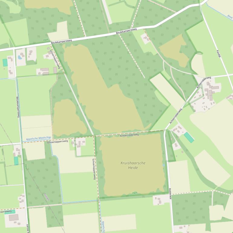 Kaart van de Achterridderweg.