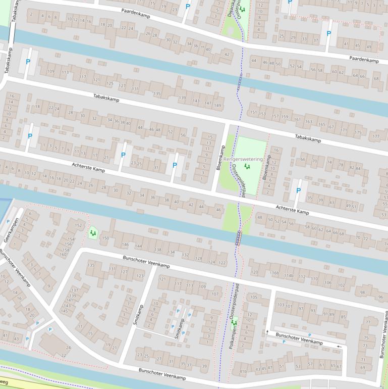 Kaart van  Achterste Kamp.