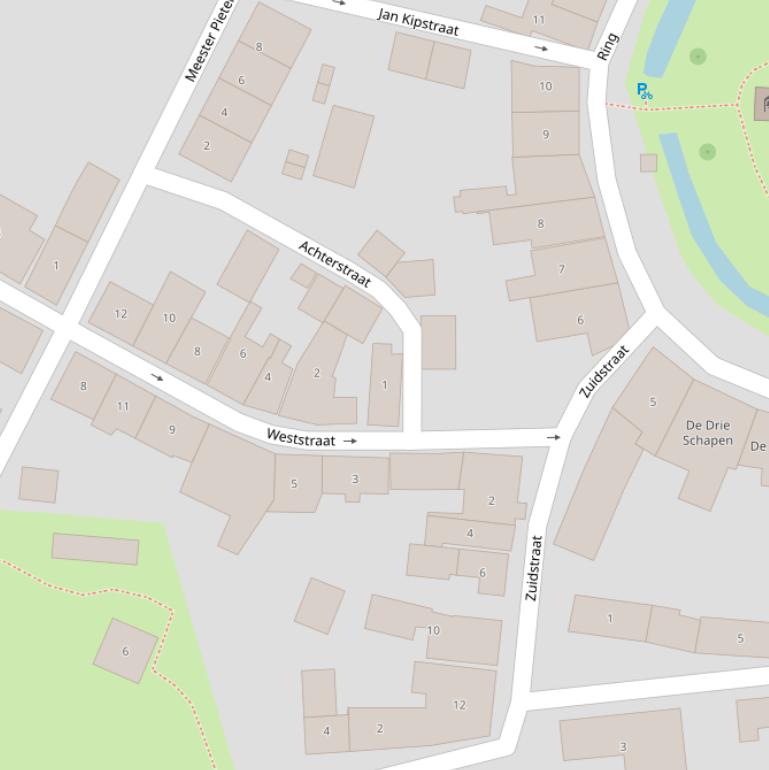 Kaart van de Achterstraat.