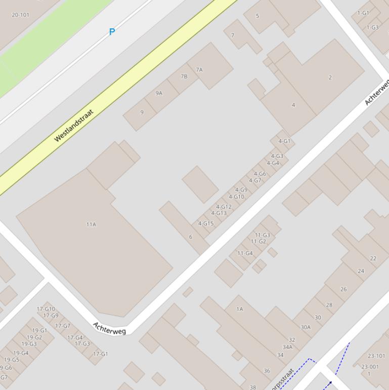 Kaart van de Achterweg.