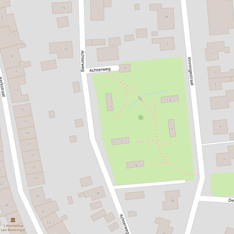 Kaart van de Achterweg.