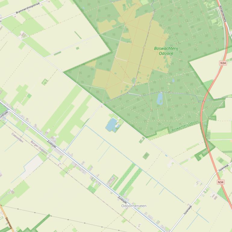 Kaart van de Achterweg.