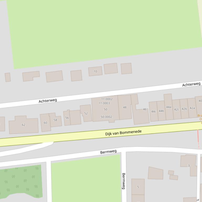 Kaart van de Achterweg.