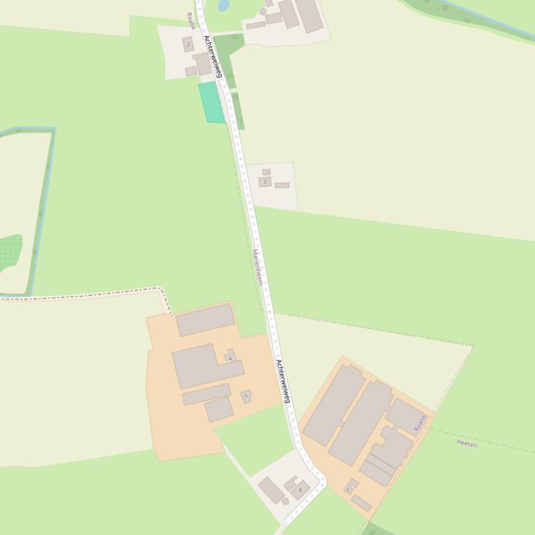 Kaart van de Achterweiweg.