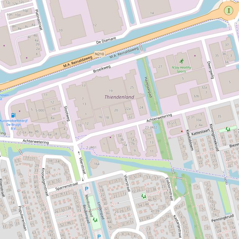 Kaart van  Achterwetering.