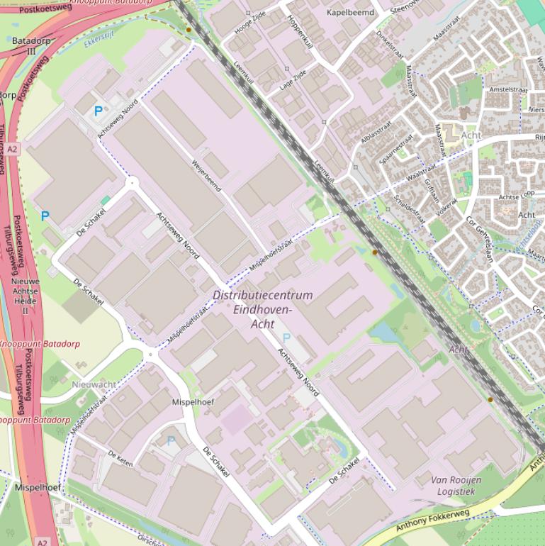 Kaart van  Achtseweg Noord.