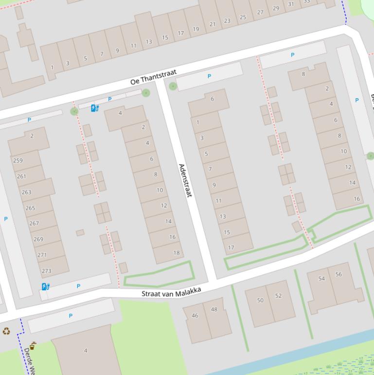 Kaart van de Adenstraat.