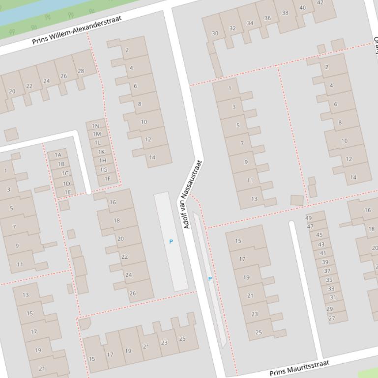 Kaart van de Adolf van Nassaustraat.