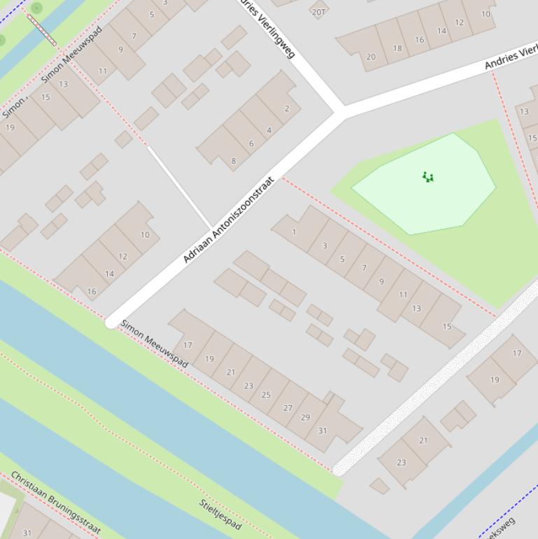 Kaart van de Adriaan Antoniszoonstraat.