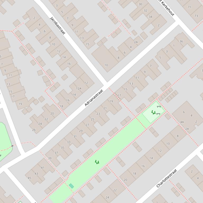 Kaart van de Adrianastraat.