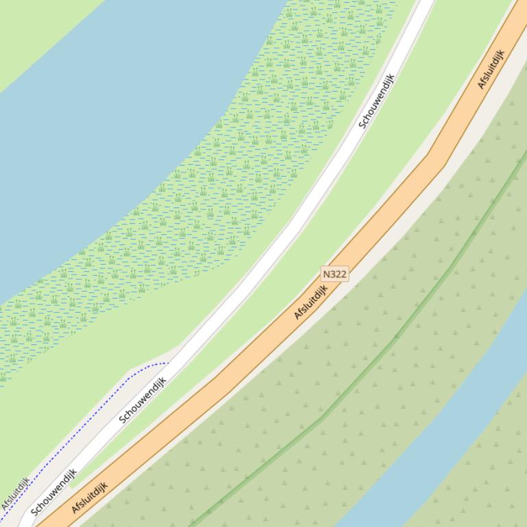 Kaart van de Afsluitdijk.