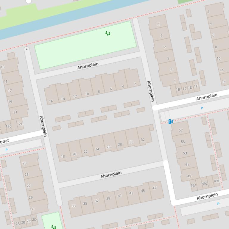 Kaart van het Ahornplein.