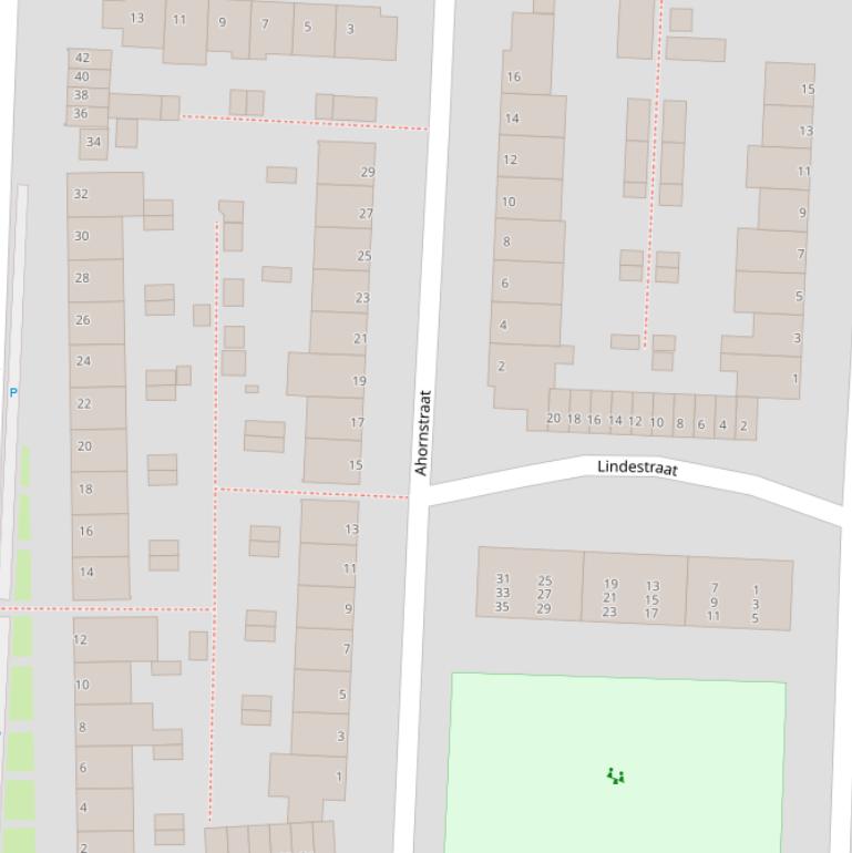 Kaart van de Ahornstraat.