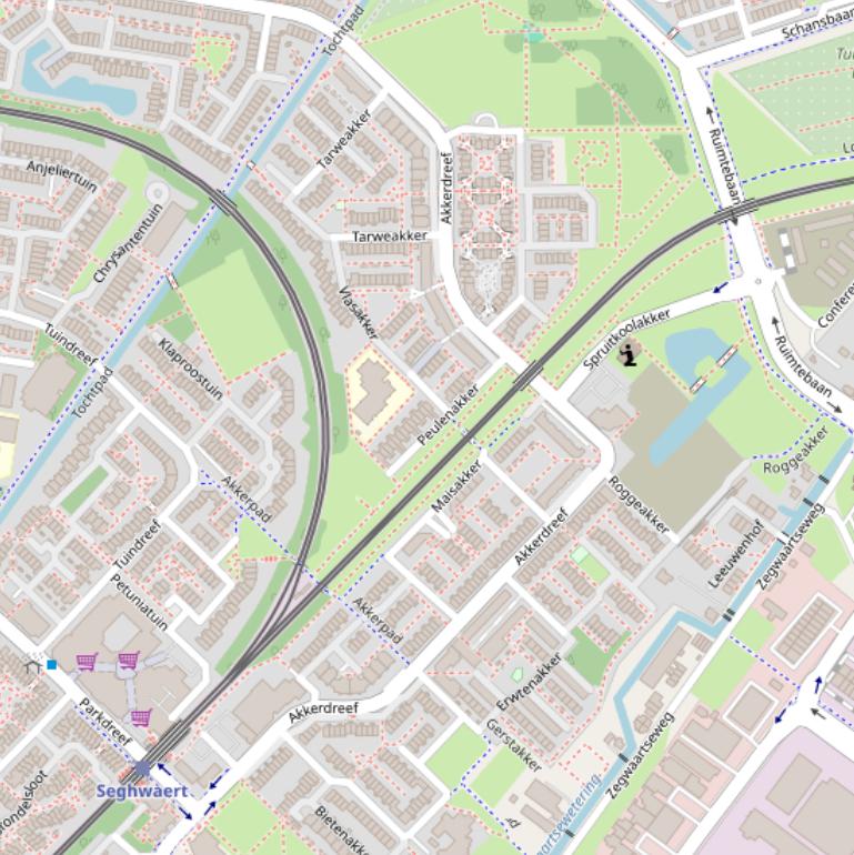 Kaart van de Akkerdreef.