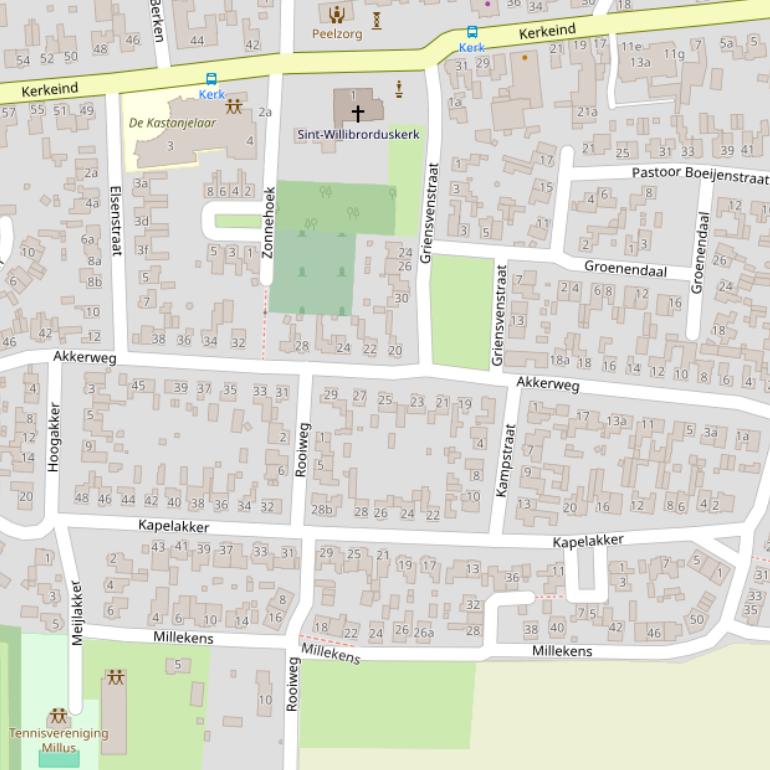 Kaart van de Akkerweg.