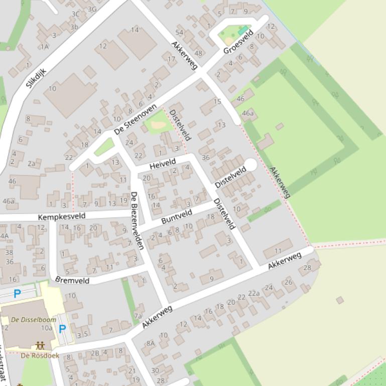 Kaart van de Akkerweg.