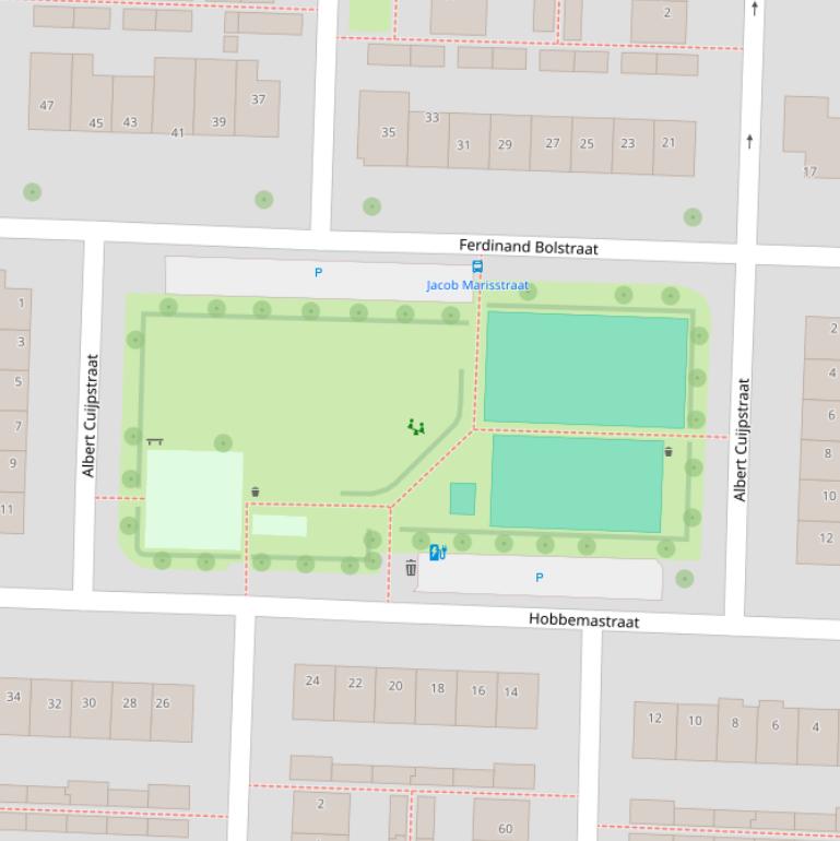 Kaart van de Albert Cuijpstraat.