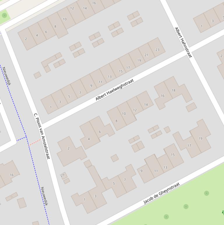 Kaart van de Albert Haelweghstraat.