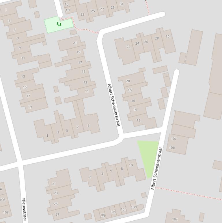 Kaart van de Albert Schweitzerstraat.