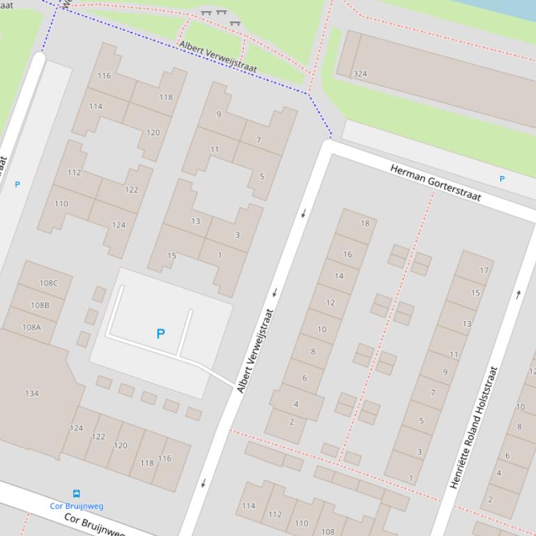 Kaart van de Albert Verweijstraat.