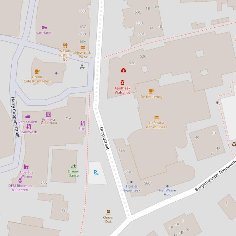 Kaart van het Albert Westplein.