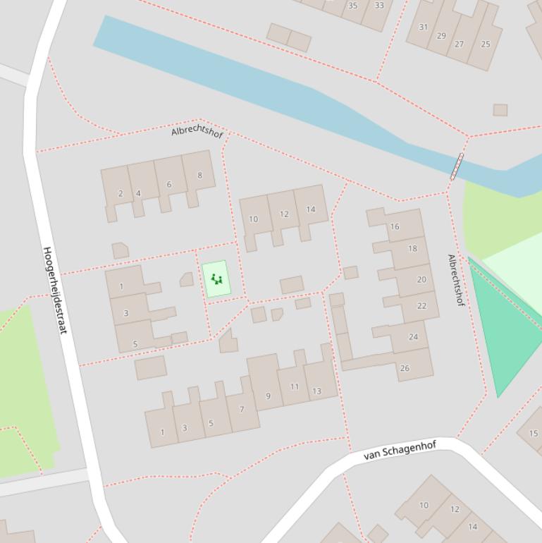 Kaart van de Albrechtshof.