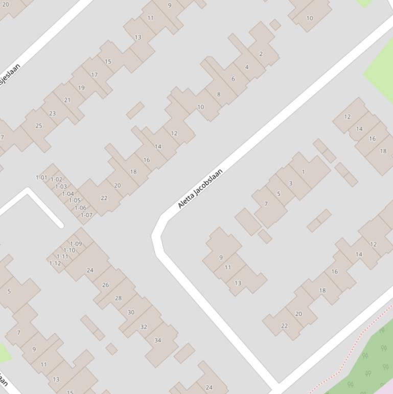 Kaart van de Aletta Jacobslaan.