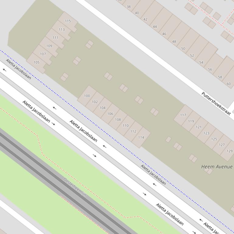 Kaart van de Aletta Jacobslaan.