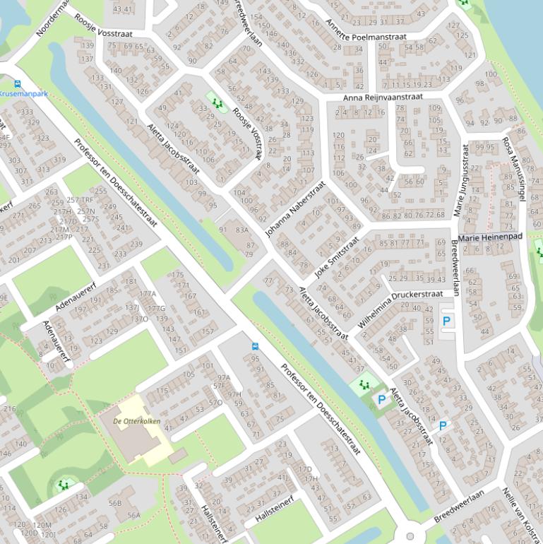 Kaart van de Aletta Jacobsstraat.