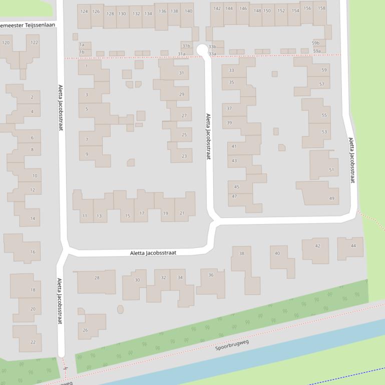 Kaart van de Aletta Jacobsstraat.