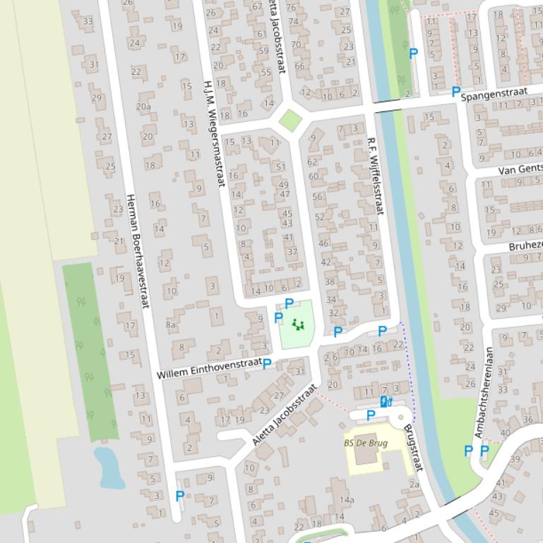 Kaart van de Aletta Jacobsstraat.