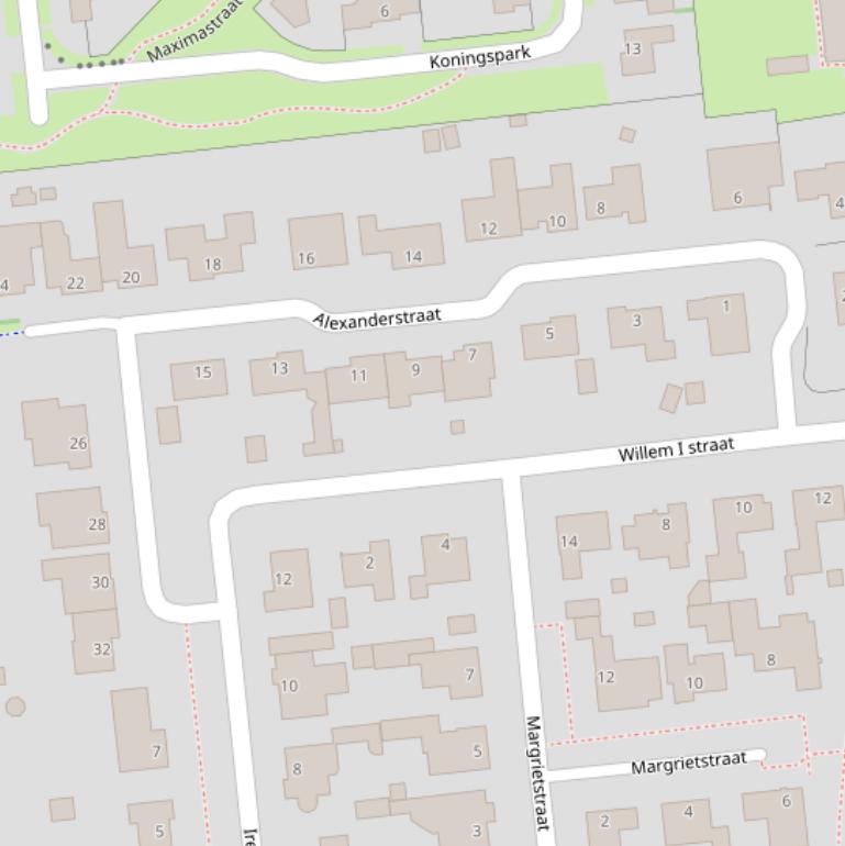 Kaart van de Alexanderstraat.