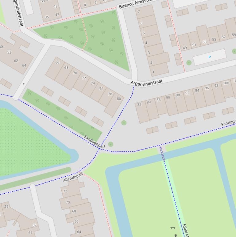 Kaart van het Allendepad.