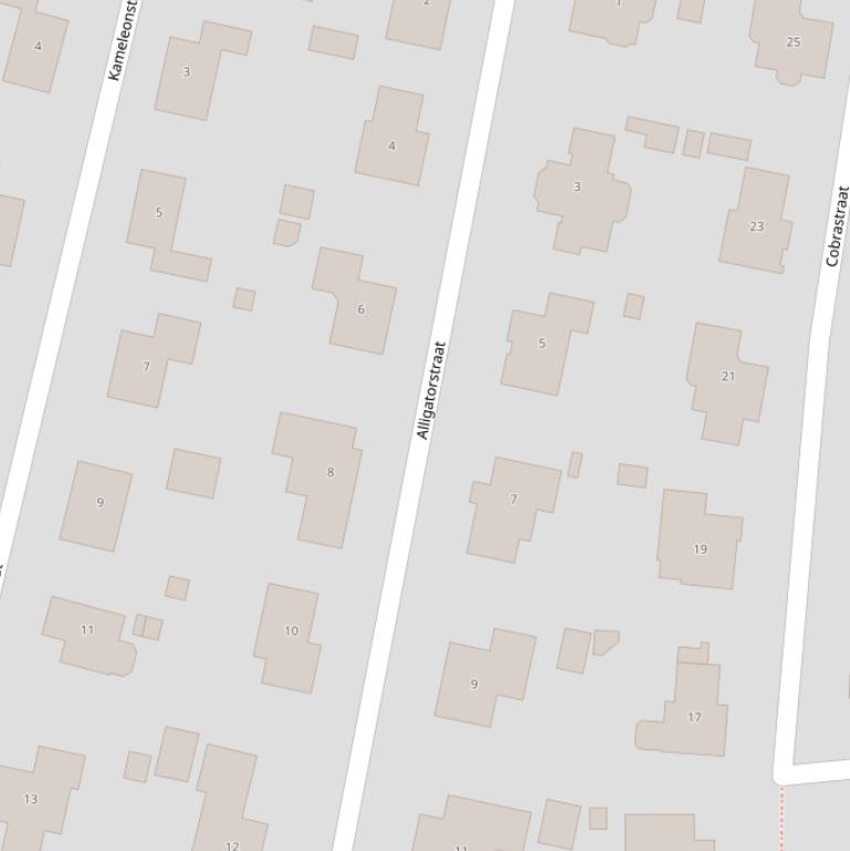 Kaart van de Alligatorstraat.