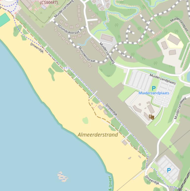 Kaart van het Almeerderstrandpad.