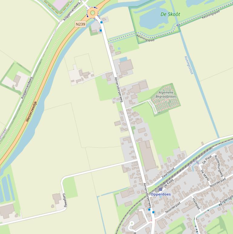 Kaart van de Almersdorperweg.