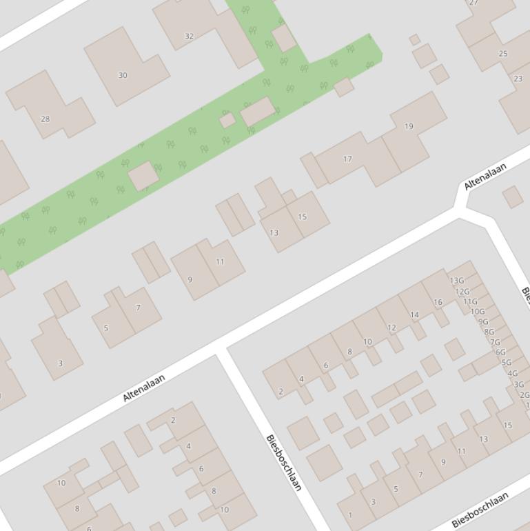 Kaart van de Altenalaan.