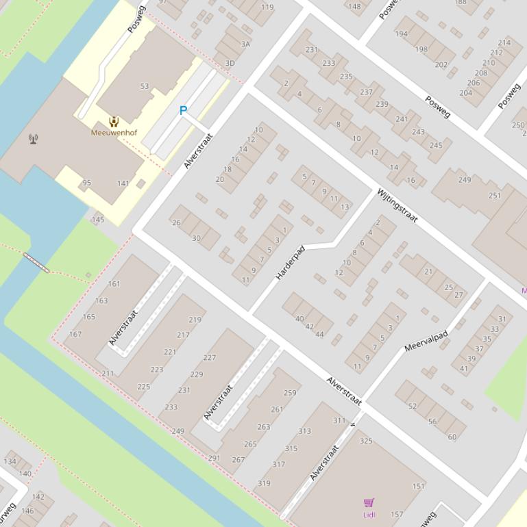 Kaart van de Alverstraat.