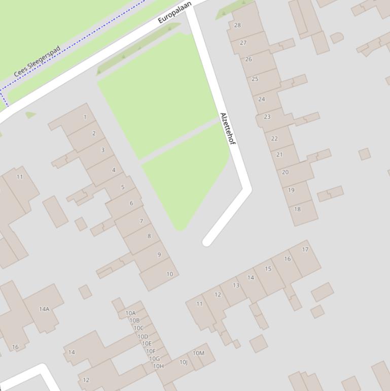 Kaart van de Alzettehof.