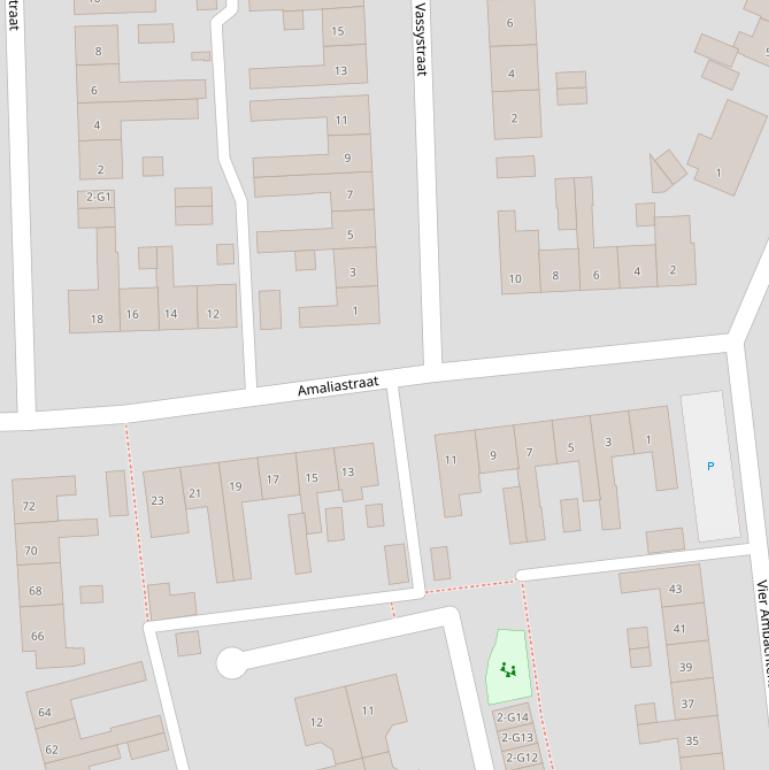 Kaart van de Amaliastraat.