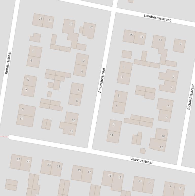 Kaart van de Amandusstraat.