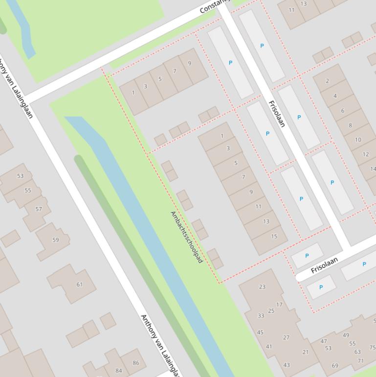 Kaart van het Ambachtsschoolpad.