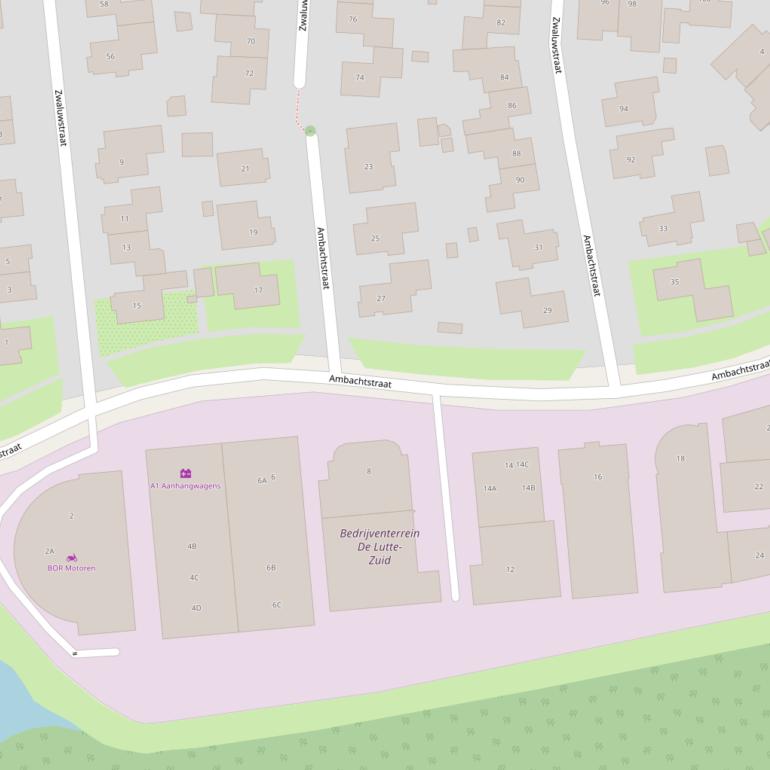 Kaart van de Ambachtstraat.