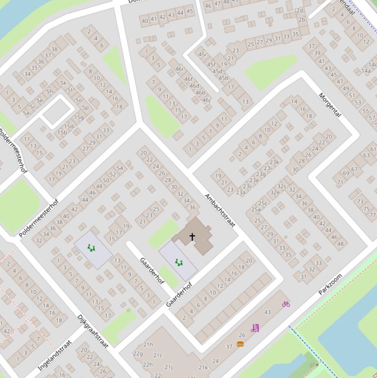 Kaart van de Ambachtstraat.