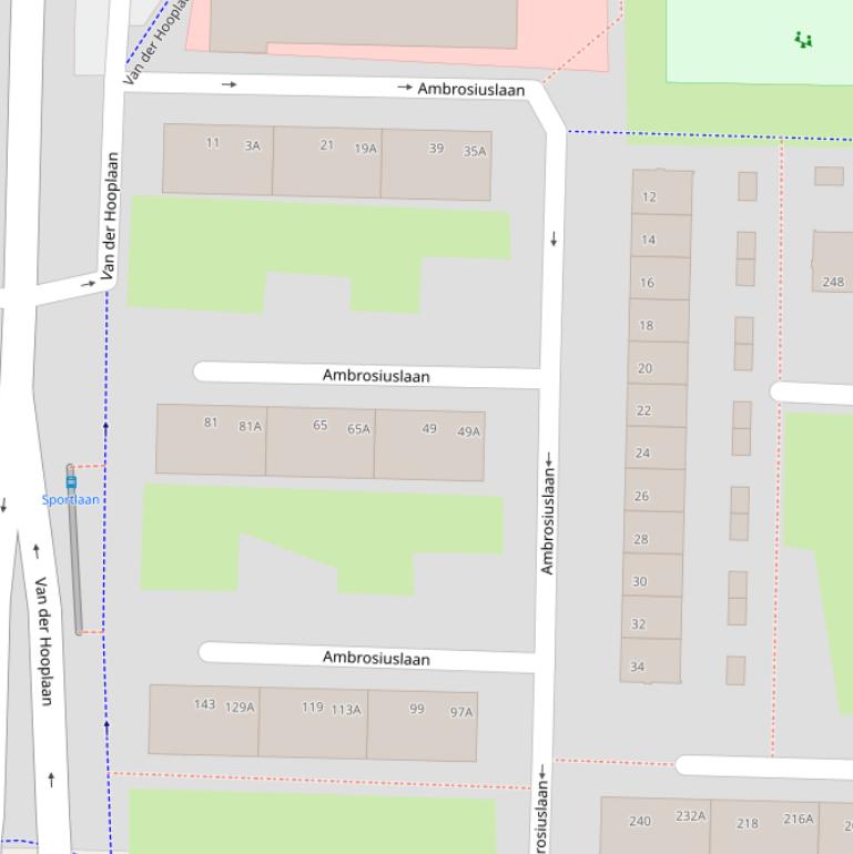 Kaart van de Ambrosiuslaan.