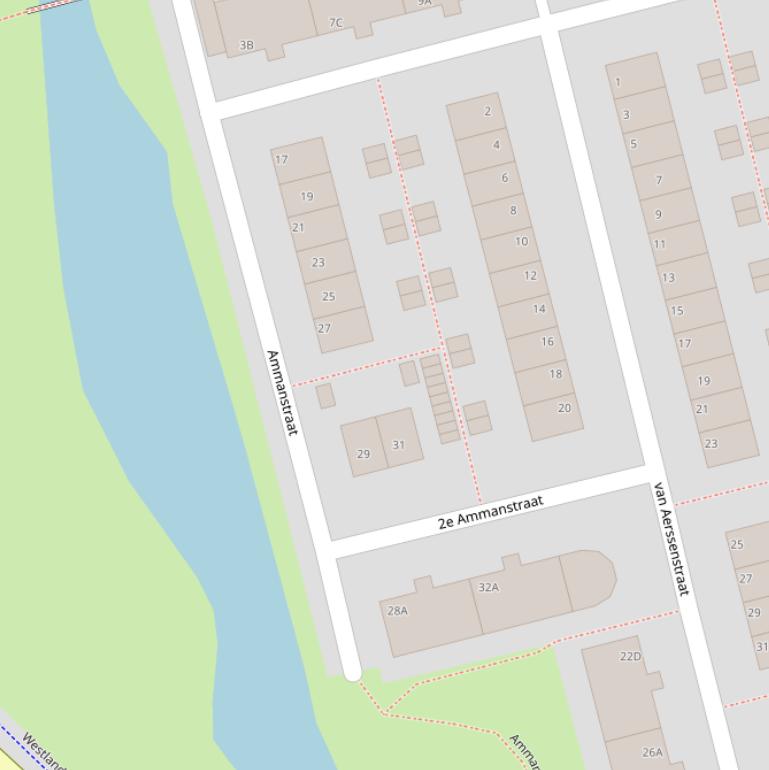 Kaart van de Ammanstraat.