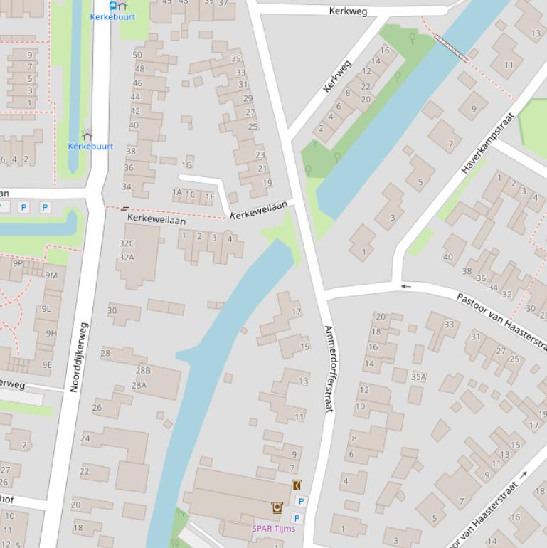 Kaart van de Ammerdorfferstraat.