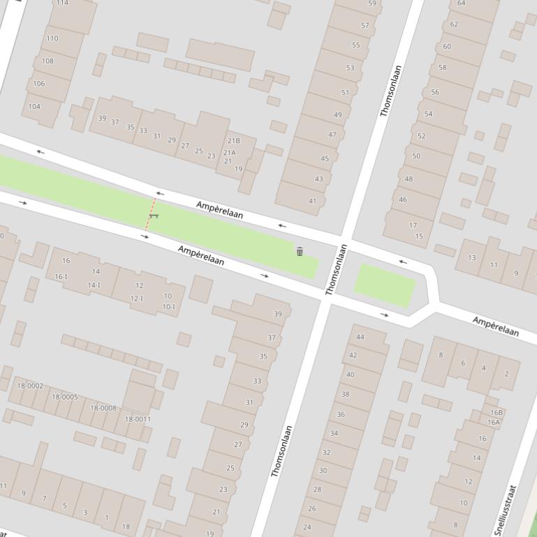 Kaart van de Ampèrelaan.