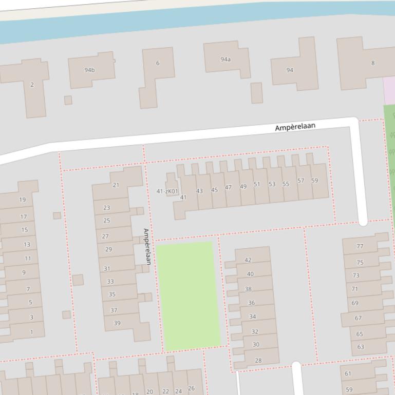 Kaart van de Ampèrelaan.