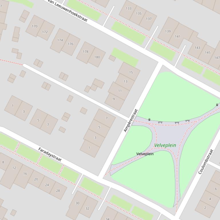 Kaart van de Ampèrestraat.